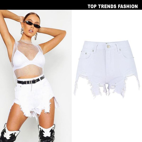 women's shorts 2021 summer denim irregular hole white high waist casual slim ripped jean short mujer cintura alta, White;black
women's shorts 2021 summer denim irregular hole white high waist casual slim ripped jean short mujer cintura alta, White;black