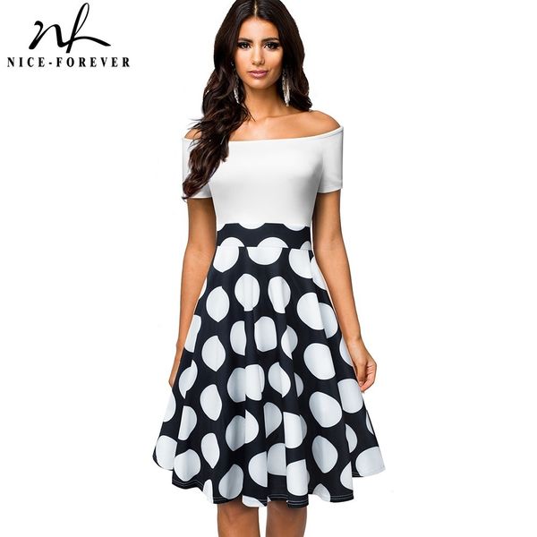 nice-foreversummer women retro polka dots patchwork dresses party a-line flare sun dress a015 210419, White
nice-foreversummer women retro polka dots patchwork dresses party a-line flare sun dress a015 210419, White