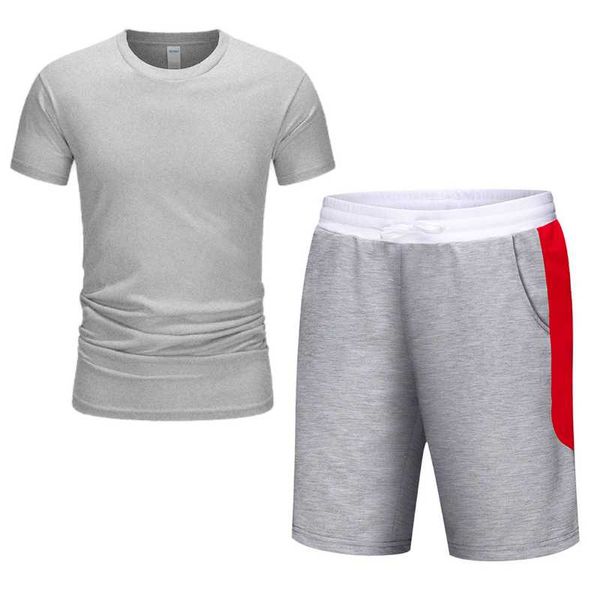 men's tracksuits cotton t-shirt short-sleeved shirt shorts 2-piece set 2021 summer solid color suit fabric sports loose version, Gray
men's tracksuits cotton t-shirt short-sleeved shirt shorts 2-piece set 2021 summer solid color suit fabric sports loose version, Gray
