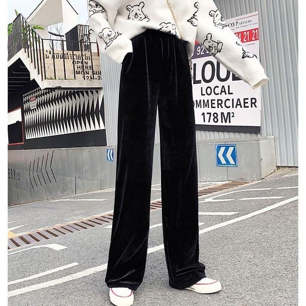 spring, autumn and winter 2021 wide-legged pants women high waist drop feel gold velvet sports casual loose straight women's & capris, Black;white
spring, autumn and winter 2021 wide-legged pants women high waist drop feel gold velvet sports casual loose straight women's & capris, Black;white