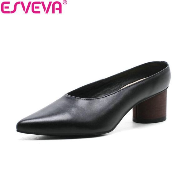 dress shoes esveva 2021 pu women pumps slip on novelty med heels spring and autumn pointed toe square for size 34-40, Black
dress shoes esveva 2021 pu women pumps slip on novelty med heels spring and autumn pointed toe square for size 34-40, Black