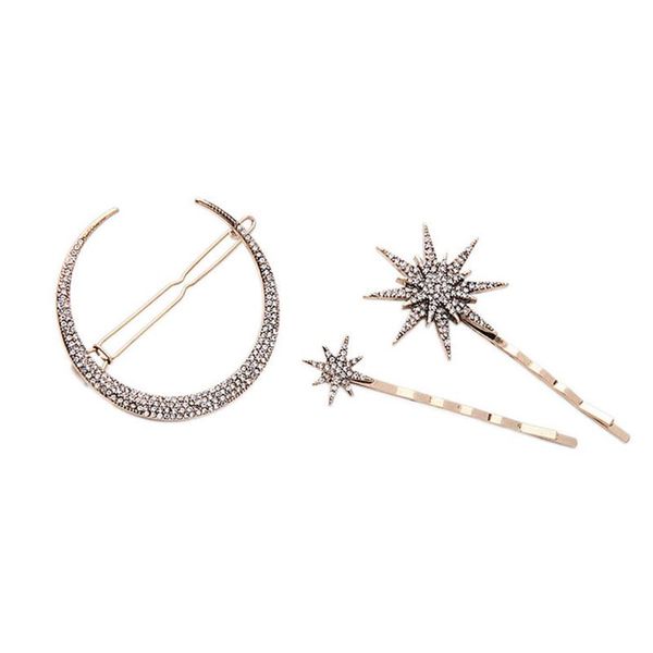 hair clips & barrettes 3pcs/set geometric star moon rhinestone clip hairpin accessories women girls, Golden;silver
hair clips & barrettes 3pcs/set geometric star moon rhinestone clip hairpin accessories women girls, Golden;silver