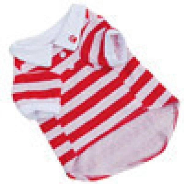 cute dog puppy t shirt clothes lapel stripe cotton pet 2sw0530 apparel
