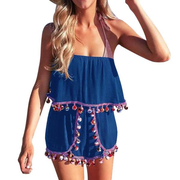 women's jumpsuits & rompers fringed strapless jumpsuit european and american fashion national style solid color shorts bandeau top, Black;white 
women's jumpsuits & rompers fringed strapless jumpsuit european and american fashion national style solid color shorts bandeau top, Black;white