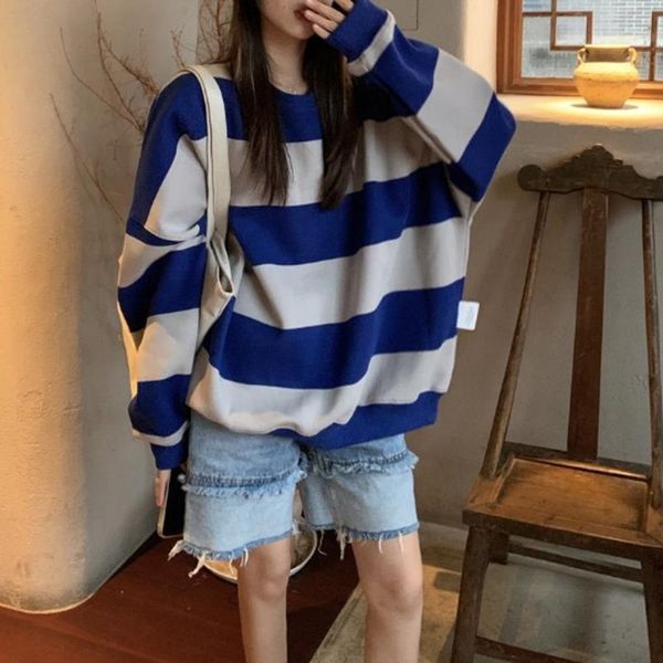 women's hoodies & sweatshirts medium length contrast striped pullover autumn and winter thickened versatile loose casual long sleeved t, Black
women's hoodies & sweatshirts medium length contrast striped pullover autumn and winter thickened versatile loose casual long sleeved t, Black