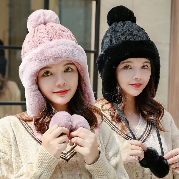cute pompom knitted hat skullies cap ladies fashion women winter warm thick outdoor keep bomber plush versatile earflap, Blue;gray
cute pompom knitted hat skullies cap ladies fashion women winter warm thick outdoor keep bomber plush versatile earflap, Blue;gray