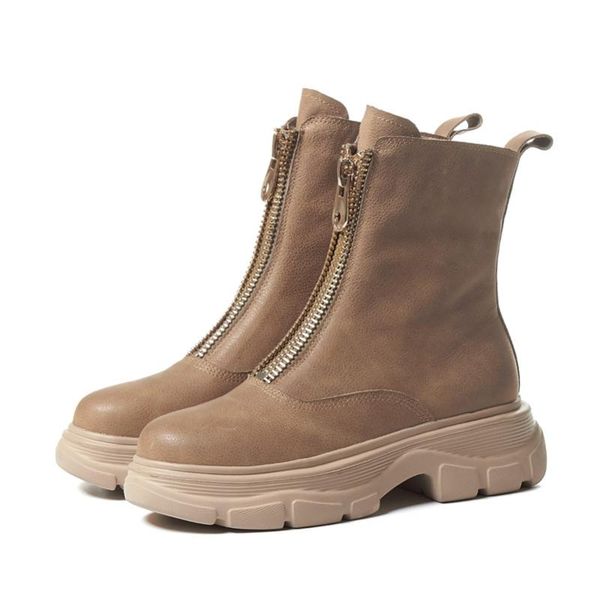 genuine leather platform flat ankle boots women shoes round toe zipper female short autumn winter apricot size 41, Black
genuine leather platform flat ankle boots women shoes round toe zipper female short autumn winter apricot size 41, Black