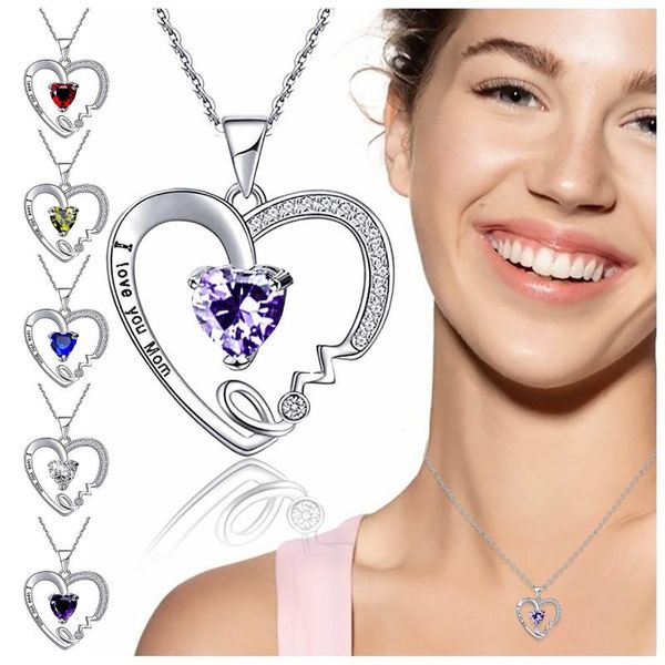pendant necklaces special offer creative lithe i love you mom zircon necklace with carved heart the gift for, Silver
pendant necklaces special offer creative lithe i love you mom zircon necklace with carved heart the gift for, Silver