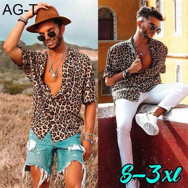 new men's leopard short sleeve shirt summer cool loose casual v-neck shirts, White;black
new men's leopard short sleeve shirt summer cool loose casual v-neck shirts, White;black