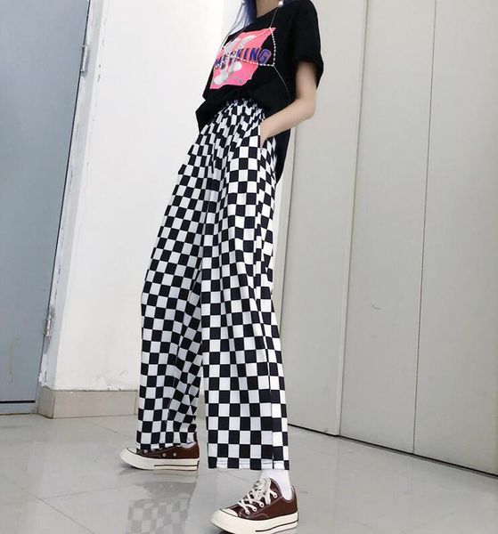 women's pants & capris street retro black and white checkerboard loose men women couples casual wide-leg, Black;white
women's pants & capris street retro black and white checkerboard loose men women couples casual wide-leg, Black;white