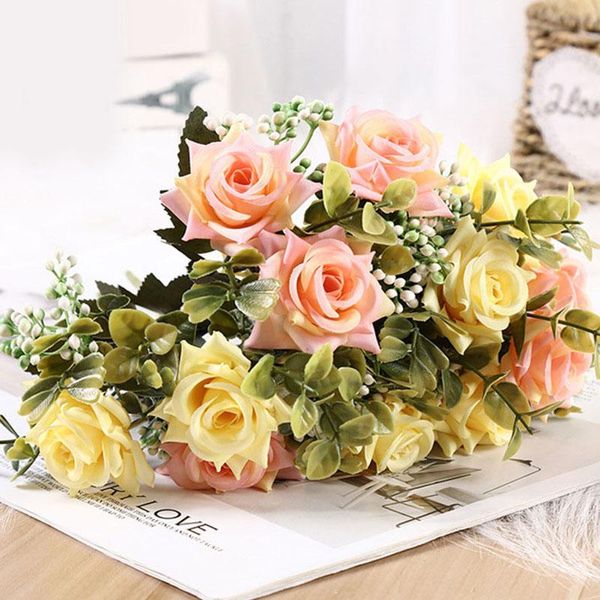decorative flowers & wreaths 6 head curly italian rose silk artificial bouquet wedding bouquets home diy decoration high-quality fake q52
decorative flowers & wreaths 6 head curly italian rose silk artificial bouquet wedding bouquets home diy decoration high-quality fake q52