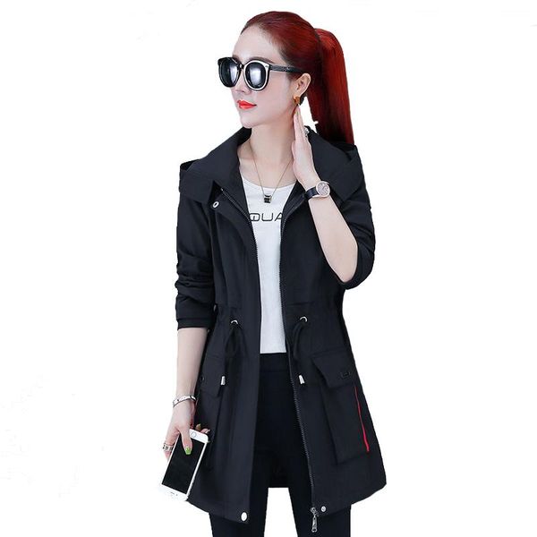 women's trench coats autumn winter jacket woman outerwear large size ladies hooded length windbreaker women casual waist student jacket, Tan;black
women's trench coats autumn winter jacket woman outerwear large size ladies hooded length windbreaker women casual waist student jacket, Tan;black