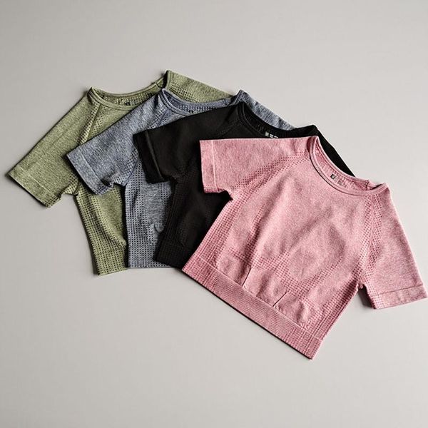 yoga outfit women shirts short sleeve sportswear running t-shirts solid color vital seamless fitness crop workout gym clothes
yoga outfit women shirts short sleeve sportswear running t-shirts solid color vital seamless fitness crop workout gym clothes