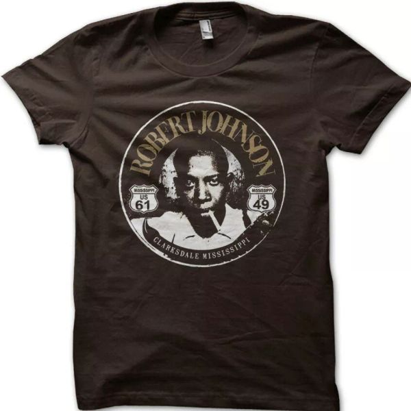 robert johnson ever blues guitar crossroads devil printed t-shirt 9094, White;black
robert johnson ever blues guitar crossroads devil printed t-shirt 9094, White;black
