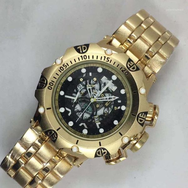 brand watch men large dial round quartz stainless steel sports waterproof gold montre homme wristwatches, Slivery;brown
brand watch men large dial round quartz stainless steel sports waterproof gold montre homme wristwatches, Slivery;brown