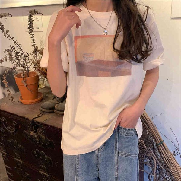 knits chic gentle women streetwear cotton female oversize printed short sleeves t-shirts, White
knits chic gentle women streetwear cotton female oversize printed short sleeves t-shirts, White