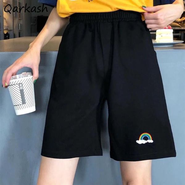 women's shorts women rainbow-embroidery summer fashion retro harajuku casual bf street style chic female simple straight trouser, White;black
women's shorts women rainbow-embroidery summer fashion retro harajuku casual bf street style chic female simple straight trouser, White;black