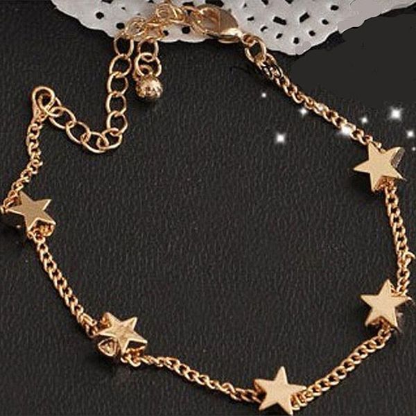 charm bracelets ladies simple fashion gold-plated metal five-pointed star jewelry bracelet chic chain cuff ornaments,girlfriend's gift, Golden;silver
charm bracelets ladies simple fashion gold-plated metal five-pointed star jewelry bracelet chic chain cuff ornaments,girlfriend's gift, Golden;silver