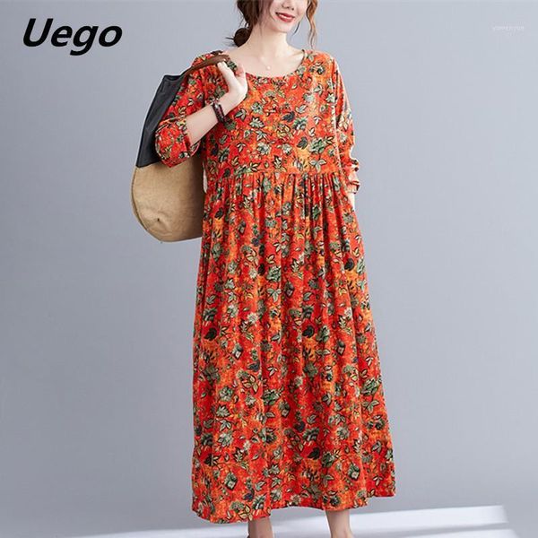 casual dresses uego autumn dress long sleeve linen cotton women print floral o-neck vintage plus size spring, Black;gray
casual dresses uego autumn dress long sleeve linen cotton women print floral o-neck vintage plus size spring, Black;gray