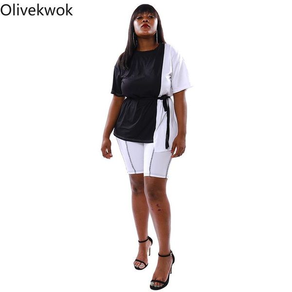 women's tracksuits olivekwok 2021 autumn woman shorts sets short sleeve fashion solid patchwork o-neck two-piece suits, Gray
women's tracksuits olivekwok 2021 autumn woman shorts sets short sleeve fashion solid patchwork o-neck two-piece suits, Gray