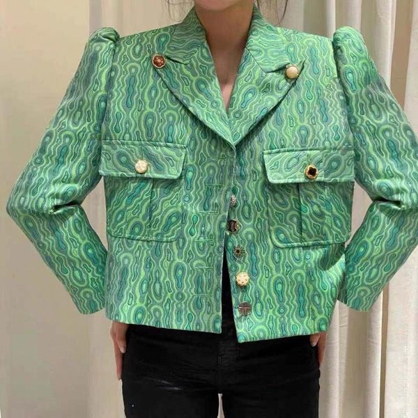 

spring vintage women green prints luxury jacket coat for ladies overcoat gdnz 4.22 women's jackets, Black;brown