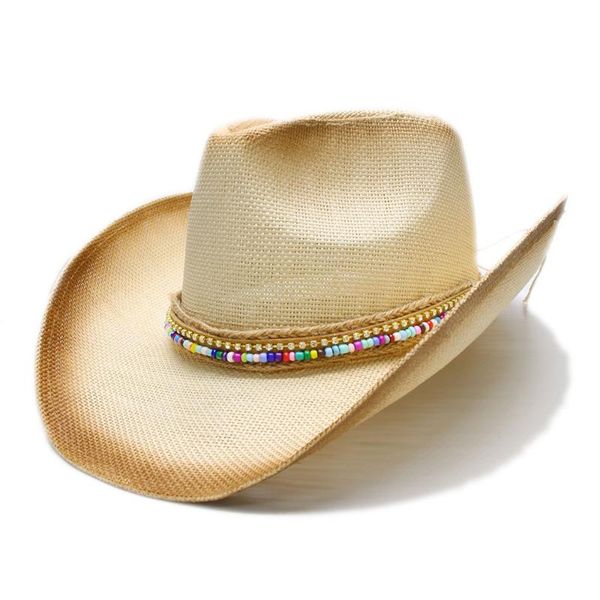 cloches luckylianji women's men's summer straw beach cowboy western cowgirl sun fedora hat wood beads leather band ( 58cm, Blue;gray
cloches luckylianji women's men's summer straw beach cowboy western cowgirl sun fedora hat wood beads leather band ( 58cm, Blue;gray