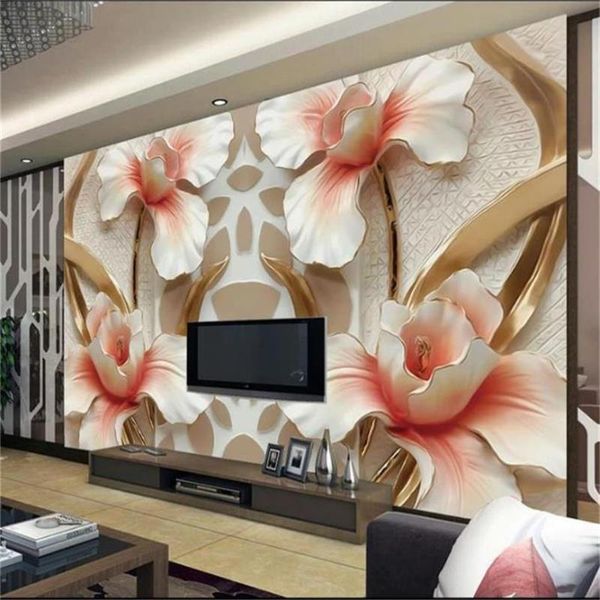 custom 3d po wallpaper mural room sofa tv backdrop living bed classic flower lily relief picture wallpapers
custom 3d po wallpaper mural room sofa tv backdrop living bed classic flower lily relief picture wallpapers