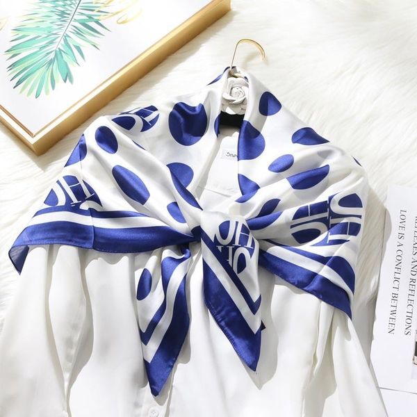 * 90 satin emulation silk scarves female stewardesses square dot temperament face cloth wholesale printed scarf, Blue;gray
* 90 satin emulation silk scarves female stewardesses square dot temperament face cloth wholesale printed scarf, Blue;gray