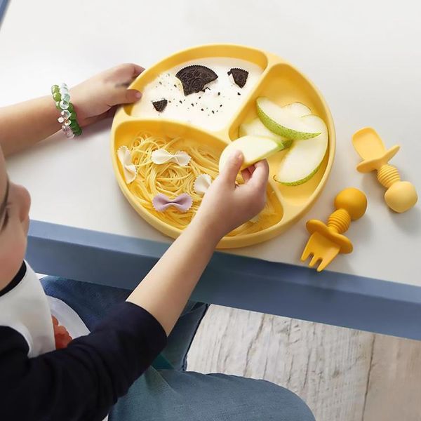 dishes & plates fashion solid silicon plate set for baby kids training feeding dinnerware learning with fork spoon bpa free
dishes & plates fashion solid silicon plate set for baby kids training feeding dinnerware learning with fork spoon bpa free