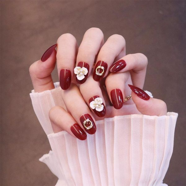 false nails red women full cover fake nail with design 3d flower decor finger acrylic tips art decorations, Red;gold
false nails red women full cover fake nail with design 3d flower decor finger acrylic tips art decorations, Red;gold