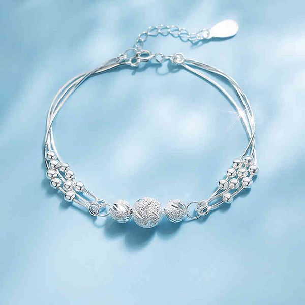 925 sterling sier round bead charm bracelet &bangle for women girls party bohemian fashion jewelry sl279, Golden;silver
925 sterling sier round bead charm bracelet &bangle for women girls party bohemian fashion jewelry sl279, Golden;silver
