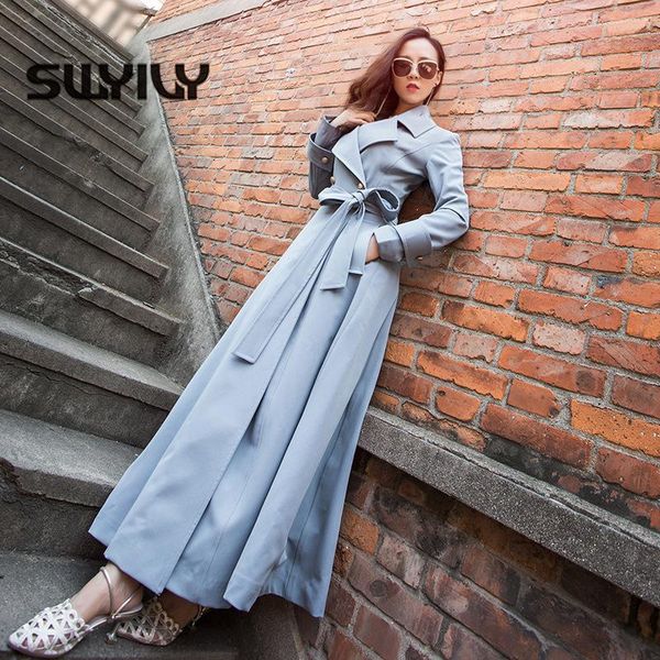 women's trench coats swyivy coat slim long desgin 2021 autumn winter female classic solid color vintage woman with belt, Tan;black
women's trench coats swyivy coat slim long desgin 2021 autumn winter female classic solid color vintage woman with belt, Tan;black