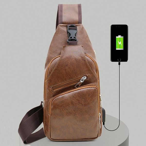 men's chest bag men leather waist pack usb backbag with headphone hole functional travel organizer male sling bags
men's chest bag men leather waist pack usb backbag with headphone hole functional travel organizer male sling bags