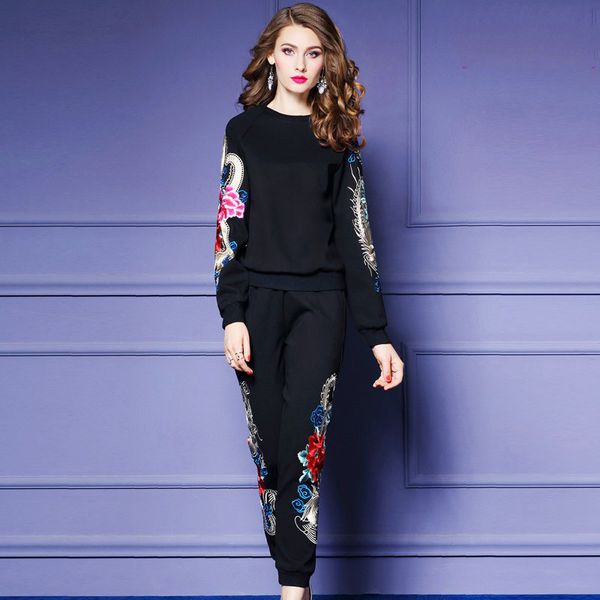 women's two piece pants set tracksuits + autumn fashion plus size long sleeve flowers embroidery 2 piece s 4xl rmjh, White
women's two piece pants set tracksuits + autumn fashion plus size long sleeve flowers embroidery 2 piece s 4xl rmjh, White