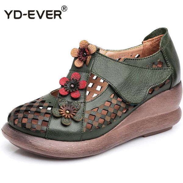 dress shoes genuine leather women sandals high heels summer hollow out pumps flower wedge handmade, Black
dress shoes genuine leather women sandals high heels summer hollow out pumps flower wedge handmade, Black