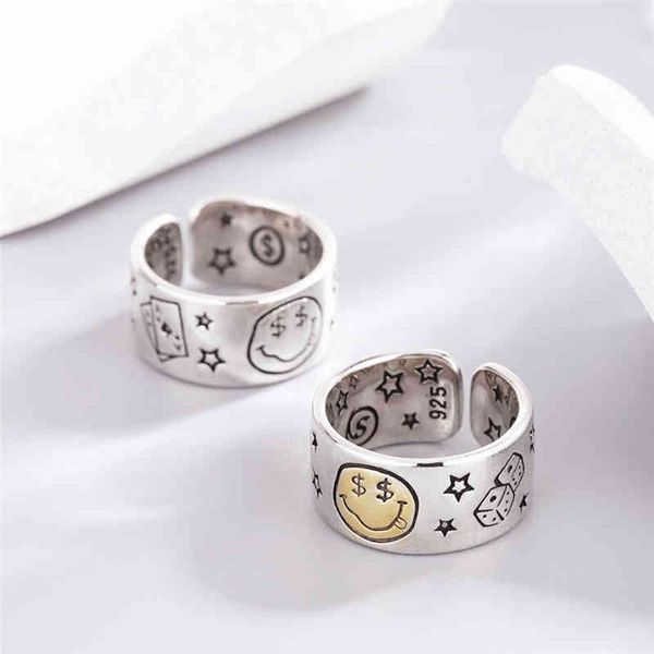 band sole memory cute smiley stars poker 925 sterling silver female resizable opening rings sri1023
band sole memory cute smiley stars poker 925 sterling silver female resizable opening rings sri1023