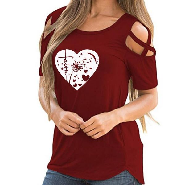 women's t-shirt faith dandelion heart print shirt for female harajuku off shoulder jesus lover gift vintage women femme casual, White
women's t-shirt faith dandelion heart print shirt for female harajuku off shoulder jesus lover gift vintage women femme casual, White