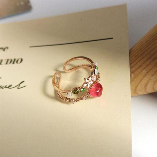 cluster rings fashion korean style rose gold opening ring crystal resin pink flower heart for women female jewelry gifts, Golden;silver
cluster rings fashion korean style rose gold opening ring crystal resin pink flower heart for women female jewelry gifts, Golden;silver