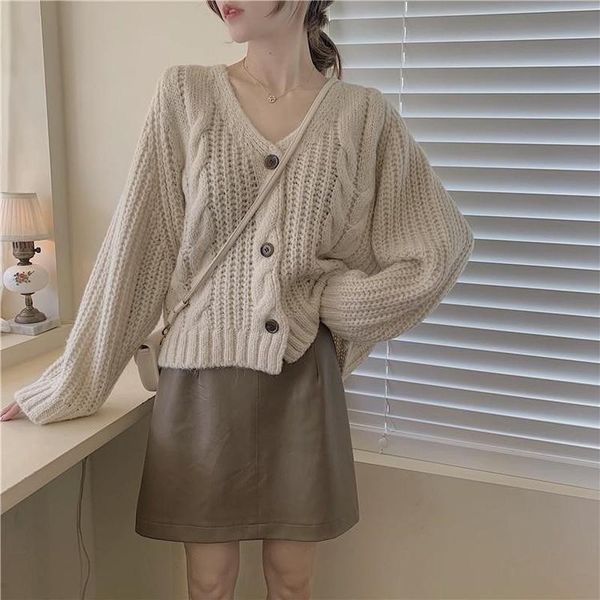 women's knits & tees chic twist patchwork single breasted design cardigan 2021 autumn loose knitted sweater coat v neck long sleeve wom, White
women's knits & tees chic twist patchwork single breasted design cardigan 2021 autumn loose knitted sweater coat v neck long sleeve wom, White
