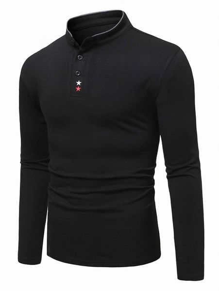 men star print polo shirt b4tf#, White;black
men star print polo shirt b4tf#, White;black