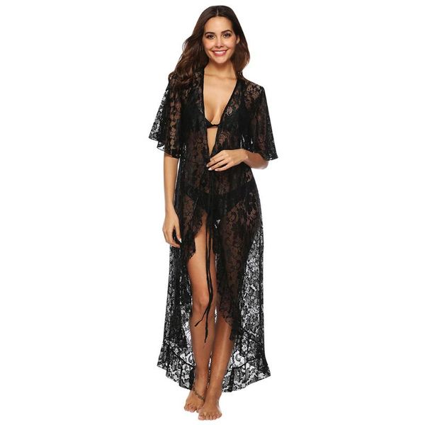 ladies women solid black bikini cover up beach dress swimwear chiffon beachwear bathing suit summer holiday tunics women's, White;black 
ladies women solid black bikini cover up beach dress swimwear chiffon beachwear bathing suit summer holiday tunics women's, White;black