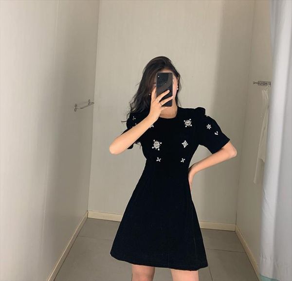 summer temperament goddess fan clothes women dresses black small incense wind little can be sweet hepburn style, Black;gray
summer temperament goddess fan clothes women dresses black small incense wind little can be sweet hepburn style, Black;gray