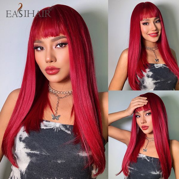 long straight red synthetic wigs for women cosplay wigs with bangs natural hair wigs heat resistant christmas wig, Black
long straight red synthetic wigs for women cosplay wigs with bangs natural hair wigs heat resistant christmas wig, Black