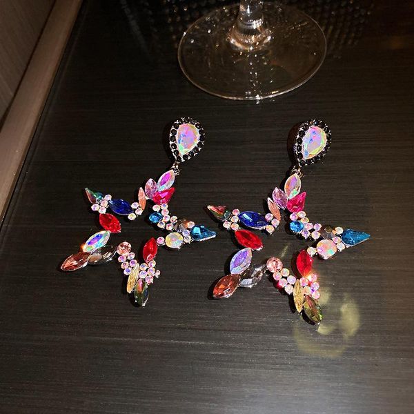 dangle & chandelier big heavy pentagram colorful crystal earrings for women exaggerated fashion geometric temperament party jewelry 2021, Silver 
dangle & chandelier big heavy pentagram colorful crystal earrings for women exaggerated fashion geometric temperament party jewelry 2021, Silver