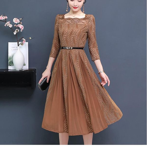 casual dresses summer spring temperament patchwork lace midi dress ukraine elegant fashion crochet with belt robe for women, Black;gray
casual dresses summer spring temperament patchwork lace midi dress ukraine elegant fashion crochet with belt robe for women, Black;gray