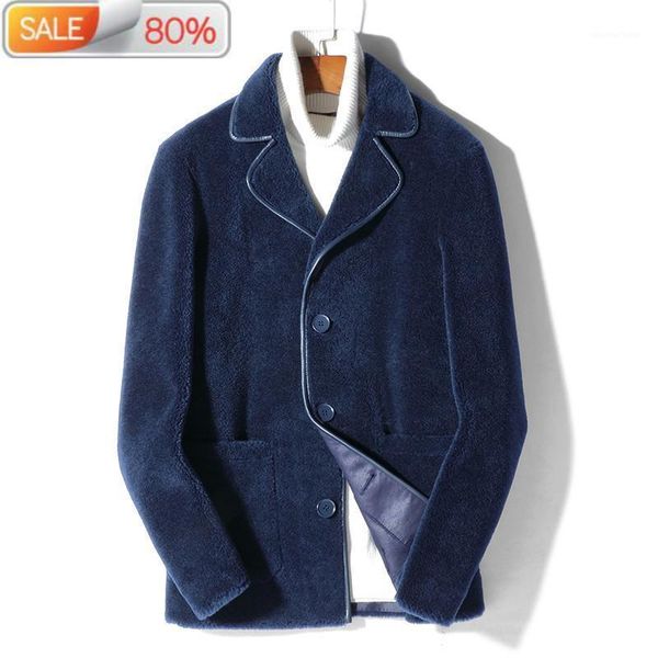 men's leather & faux real coat autumn winter jacket sheep shearling fur 100% wool coats streetwear men blazer mg-a1a000 nd2040, Black
men's leather & faux real coat autumn winter jacket sheep shearling fur 100% wool coats streetwear men blazer mg-a1a000 nd2040, Black
