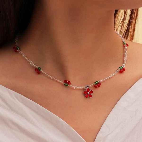 chokers sweet cute cherry beads necklace women fashion alloy red flower pendant clavicle choker for party jewelry, Golden;silver
chokers sweet cute cherry beads necklace women fashion alloy red flower pendant clavicle choker for party jewelry, Golden;silver