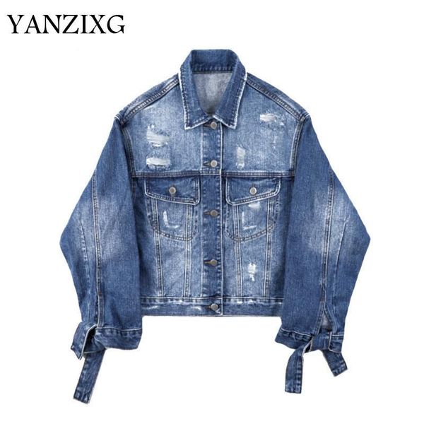 women's jackets spring autumu 2021 fashion long batwing sleeve lapel single breaskted denim patchwork vintage loose coat women r552, Black;brown
women's jackets spring autumu 2021 fashion long batwing sleeve lapel single breaskted denim patchwork vintage loose coat women r552, Black;brown