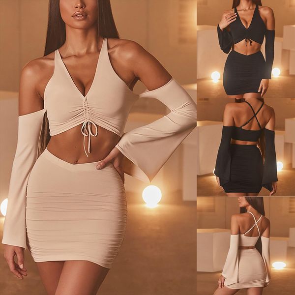 two piece set autumn womens tracksuits spring fashion dress solid color long sleeve skirt suit tank high waist, Gray
two piece set autumn womens tracksuits spring fashion dress solid color long sleeve skirt suit tank high waist, Gray