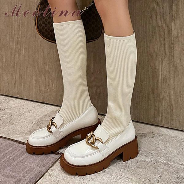 boots meotina genuine leather sock platform ankle thick high heel metal decoration ladies autumn patent cow, Black
boots meotina genuine leather sock platform ankle thick high heel metal decoration ladies autumn patent cow, Black